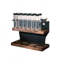Coffee Bean Storage Display Rack Wooden Coffee Foundation Station Organizer Sealed Glass Bottles Countertop Shelf