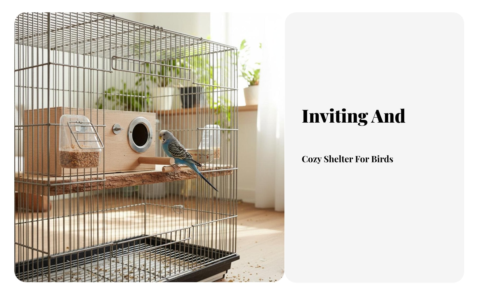 Sturdy and Long-Lasting Wooden Bird Breeding Box Easy to Clean Parrot Breeding Box Breathable Design Lovebird Nesting House Anti-Peck Band for Cockatiel Owners, Aviaries, Aviary, Indoors, Backyard