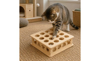 Whack a Rodent Feline Toy Solid Wood Interactive Feline Scratcher Toy for Indoor
