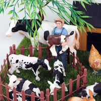 45 Pieces Farm Animal Model Set Early Learning Realistic Mini Farm Animal Figures Solid for Kids