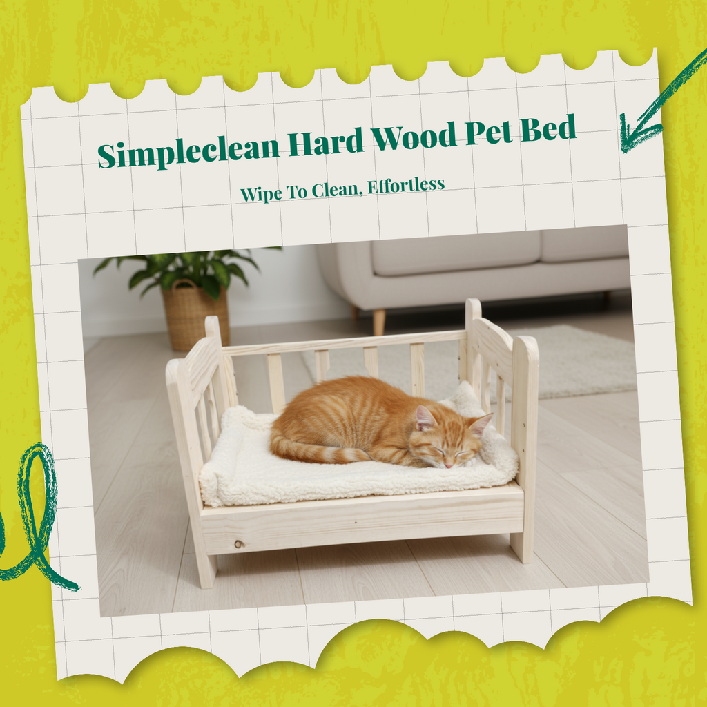 Elevated Wooden Pet Bed Frame, Indoor Pet House