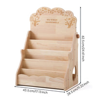 Kids Learning Bookshelf with Blackboard Storage Design Educational Bookshelf Sturdy Wood Children's Book Display Shelf for Preschool