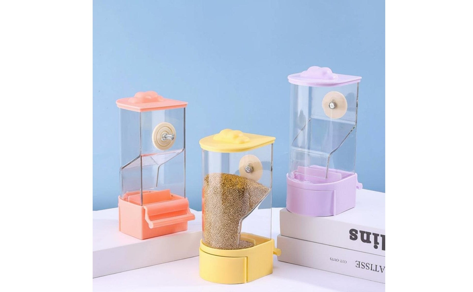 Hanging Parrot Food Dispenser Large Capacity Parrot Feeder Box Transparent Pet Supply for Parrots, Small Birds