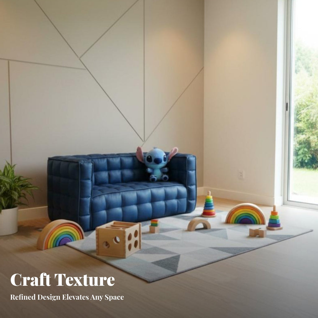 Upholstered Young Child Chair Child-Sized Quilted Square Sofa Soft and Comfortable Skinaccommodating for Preschoolers