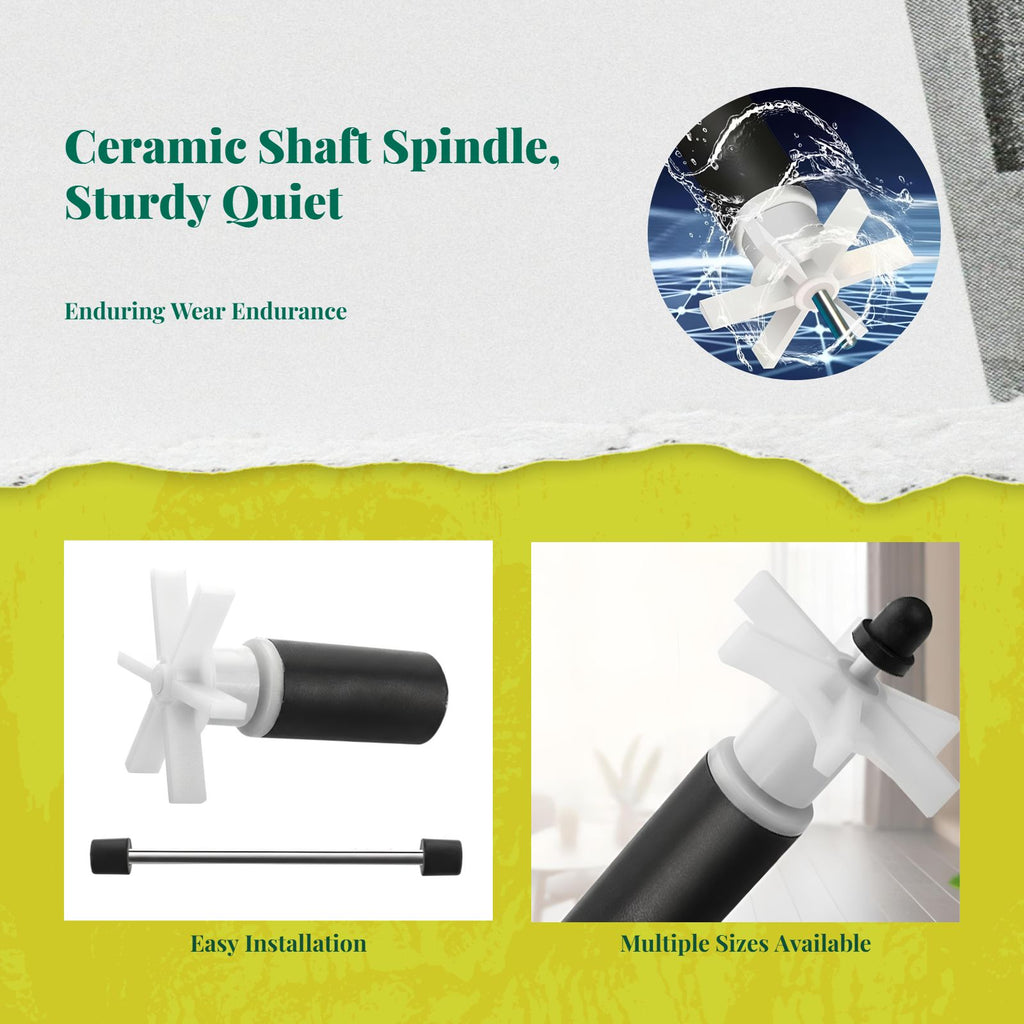 Ceramic shaft for quiet water flow