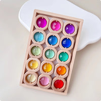 Wooden Light-Play Toy Compact Grid Wooden Stacking Blocks Educational
