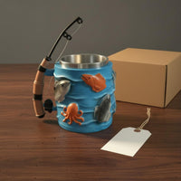 Fishing Rod Handle Mug Unique Gift Beer Stein Creative Design for Fishermen