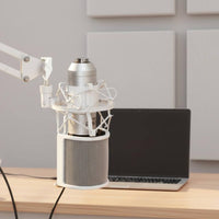 White Mic Arm Stand U-Shaped Blast Filter Desk Mic Arm