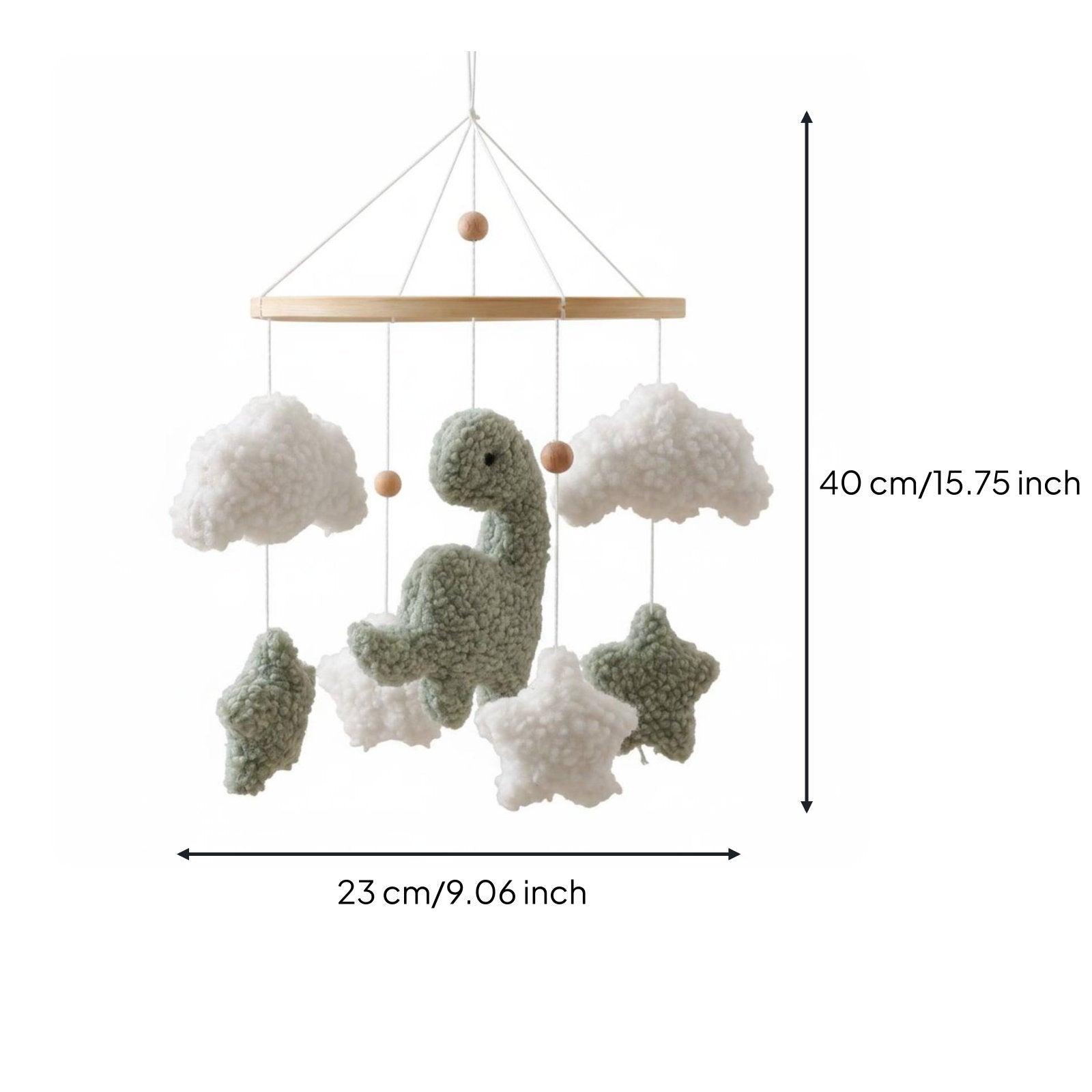 Felt Puff Mobile Handmade Crib Bell Nursery Soothing for Babies