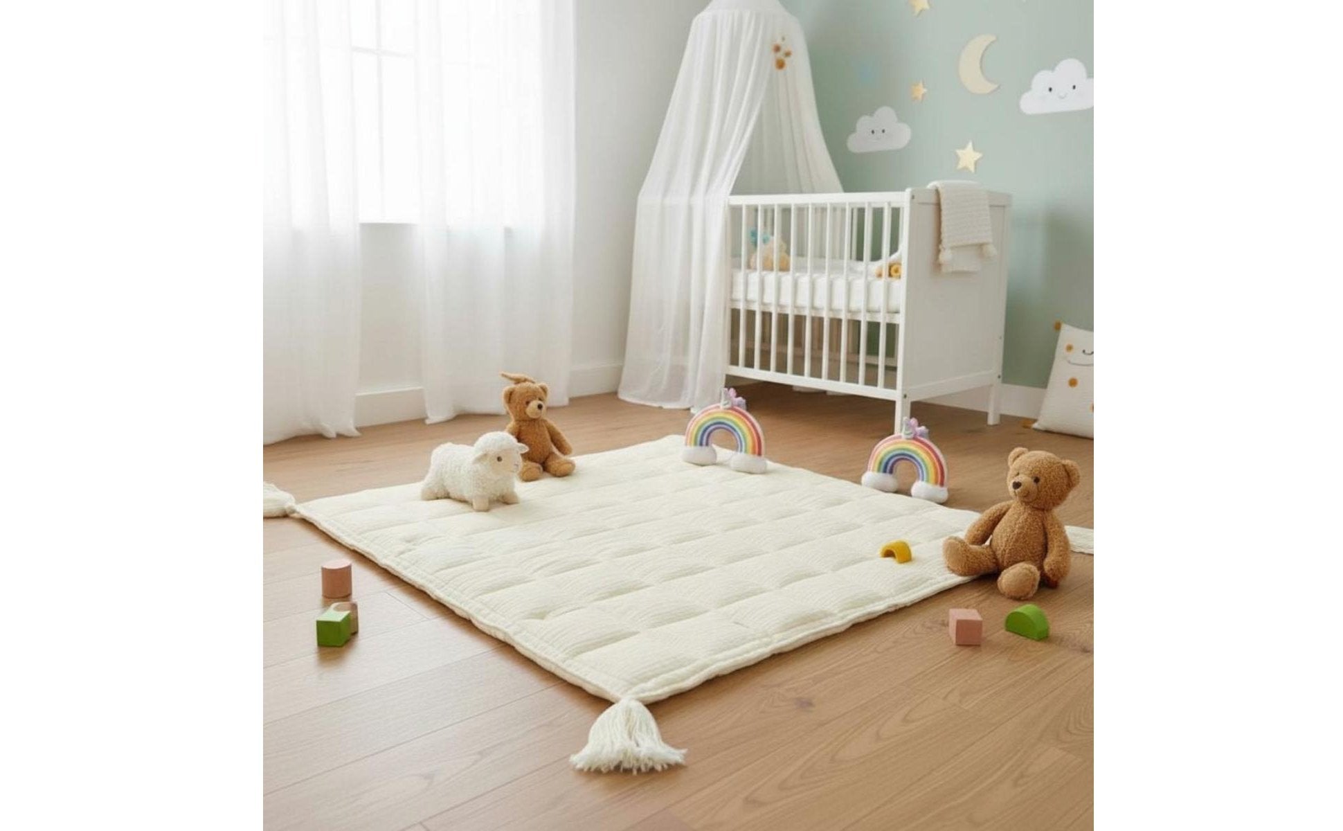 Infant Play Mat Silky Padded Crawling Mat Non-Slip for Playtime