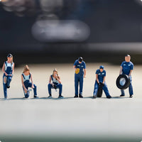 6 Pieces 1/64 Technician Figure Set Scene Display Technician Figure Set