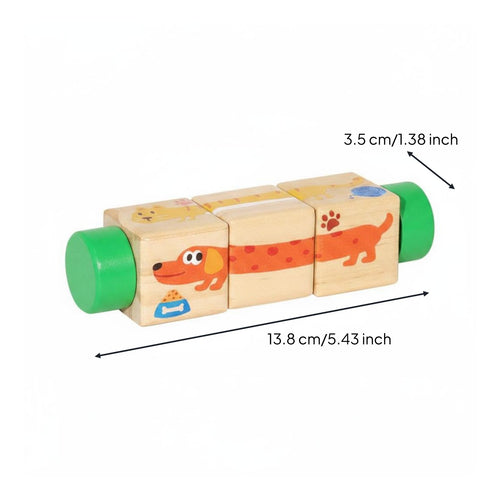 5 Pieces Creature Rotating Brain Teaser Sturdy Wood Rotating Creature Brain