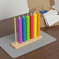 Wooden Counting Toy Natural Wood Wooden Bead Stacker Hand-Eye Coordination