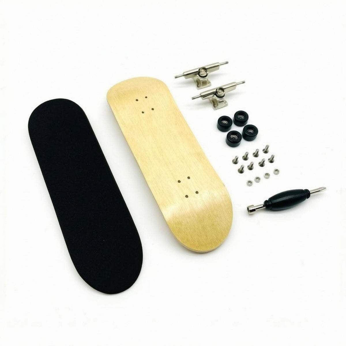 Maple Finger Skateboard Metal Trucks Maple Fingerboard Soft PU