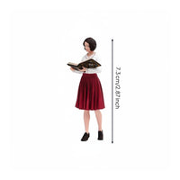 Female Librarian Figurine Finely Detailed Woman Reading Book Miniature Resin Woman Figure for Sand Tables
