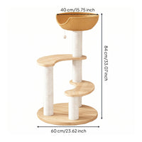 Wooden Feline Tree Curved Ledges Feline Climbing Climber Sturdy and Stable