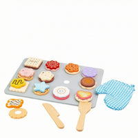 Kids Tea Party Set Pastel Wooden Tea Set Smooth Painted for 36 Months and Up