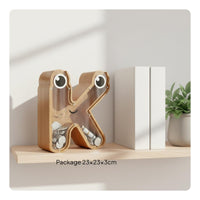 Transparent Letter Bank Clear Design Wooden Letter Piggy Bank for Young Children