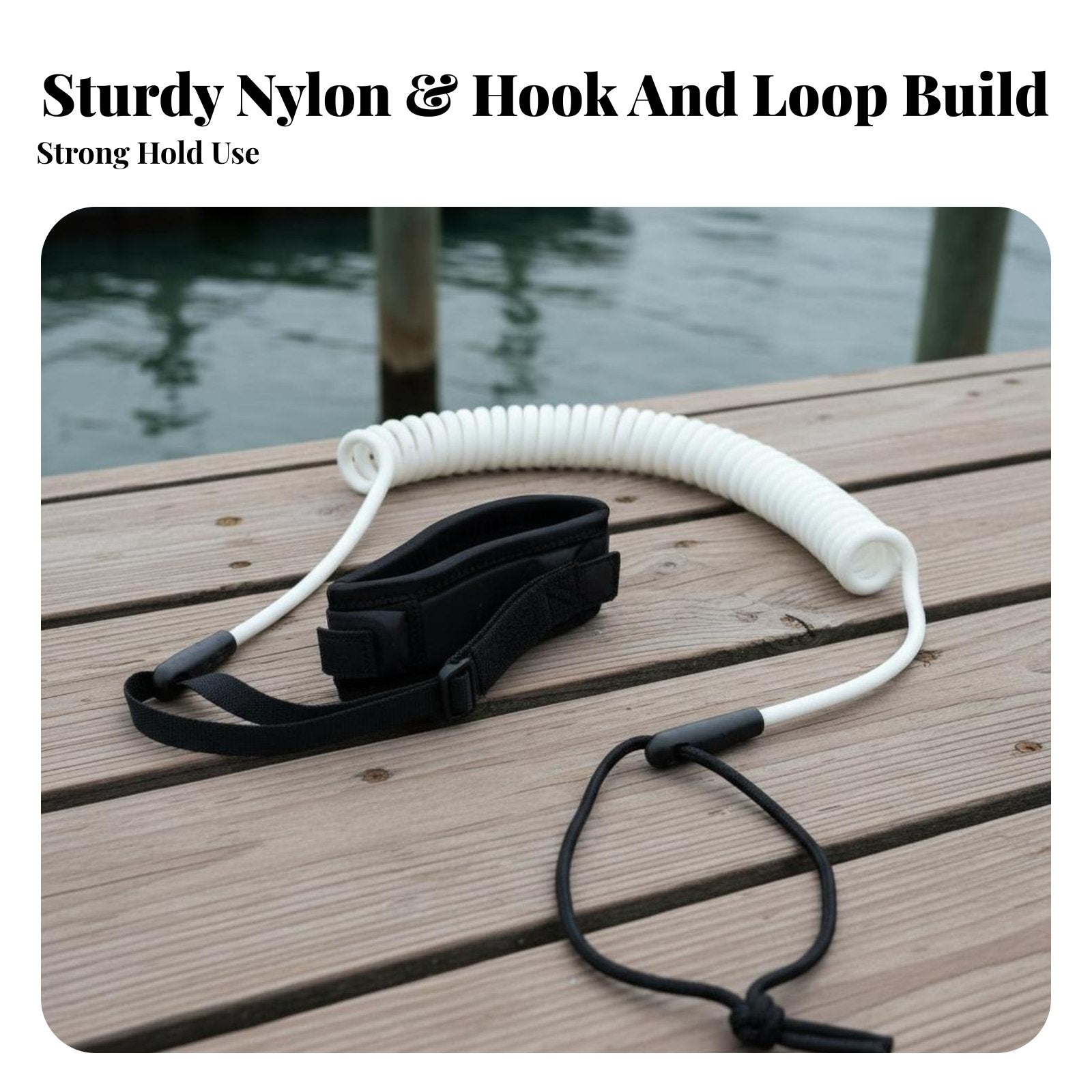 Coiled Stand-up Paddleboard Leash High Paddleboard Tether Stretches to 3m Ankle Strap Surf Leash for Paddleboarding, Water Sports