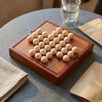 Peg Single-Player Peg Brain Teaser Raised Border Wooden Single-Player Peg Brain