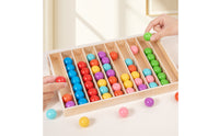 Wooden Tray Ball Game Raised Sides Learning Toy Hand-Eye Coordination