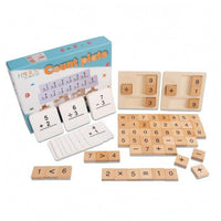 Wooden Arithmetic Toy Set Early Numeracy Wooden Math Board Comparison Exercises
