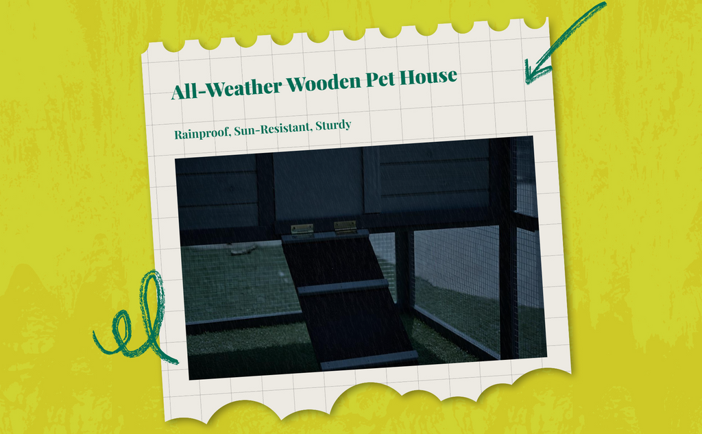 Waterproof wood cat house
