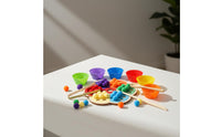 Flower Color Sorting Toy Fine Movement Skills Development Color Matching Toy Rainbow Bead Sorting Set Screen-Non-Digital Fun