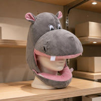 Fuzzy Hippo Hood Cute Hippopotamus Costume Hat Easy to Wear for Performance