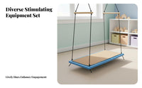 Heavy Duty Indoor Sensory Swing Frame Stable Design Rectangular Therapeutic Swing Stand Easy Assembly Multi-Functional Training Rack for Children with Autism, Therapists, Teachers, Kindergarten, Early Education Center, Playroom