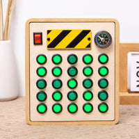 LED Light Switch Toy Early Education Wooden Button Board Develops Concentration