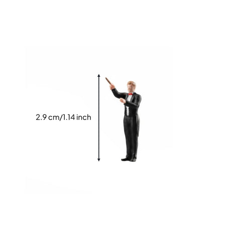 1/64 Scale Musician Figure Detailed Miniature Saxophone Player Hand Painted Tiny Orchestra Member Figurine for Model Car Displays, Sand Tables
