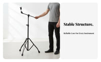 360 Degree Tilter Convertible Cymbal Stand Non-Slip Rubber Feet Swing-out Cymbal Stand Collapsible Design for Stage Performance