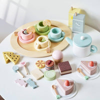 Pretend Afternoon Tea Set Pastoral Design Kids Afternoon Tea Toy Polished Edges