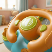 Musical Steering Wheel Toy Fixing Straps Interactive Steering Wheel Toy Plastic