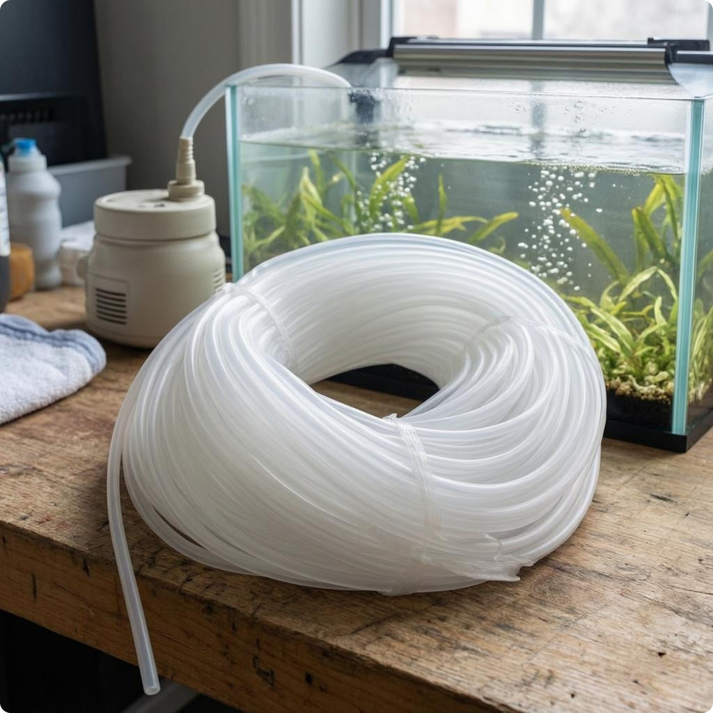 Aquarium Air Tube Translucent White Air Tube Coiled for Oxygenation