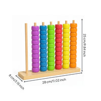 Wooden Counting Toy Natural Wood Wooden Bead Stacker Hand-Eye Coordination