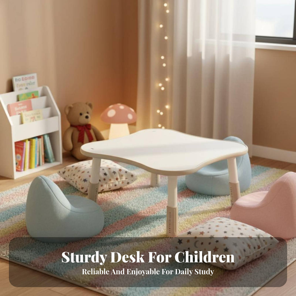 Adjustable Table and 2 Chairs Set Double Seating for Classroom, Living Room