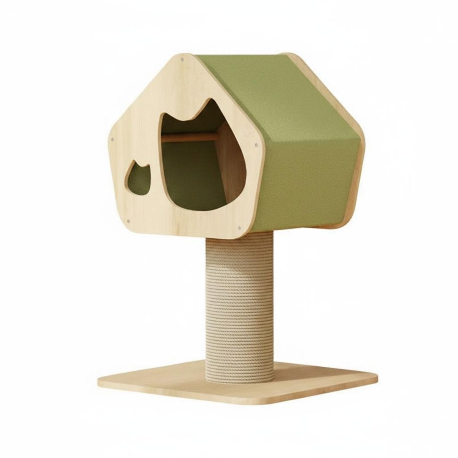 Small Cat Climbing Frame Wear-Resistant Cat Clawing Post with Bed 2-in-1 Design Pet Furniture for Kittens, Indoor