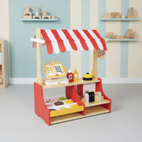 Sandwich Stall Toy Educational Wooden Burger Stand Interactive Play Restaurant Counter for Kids
