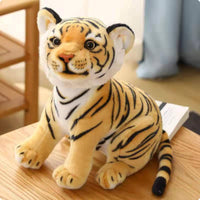 Reclining Tiger Stuffed Doll Silk Textile Tiger Stuffed PP Soft Toy