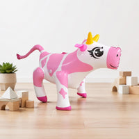 Inflatable Cow Horned Cartoon Cow Toy Easy to Inflate