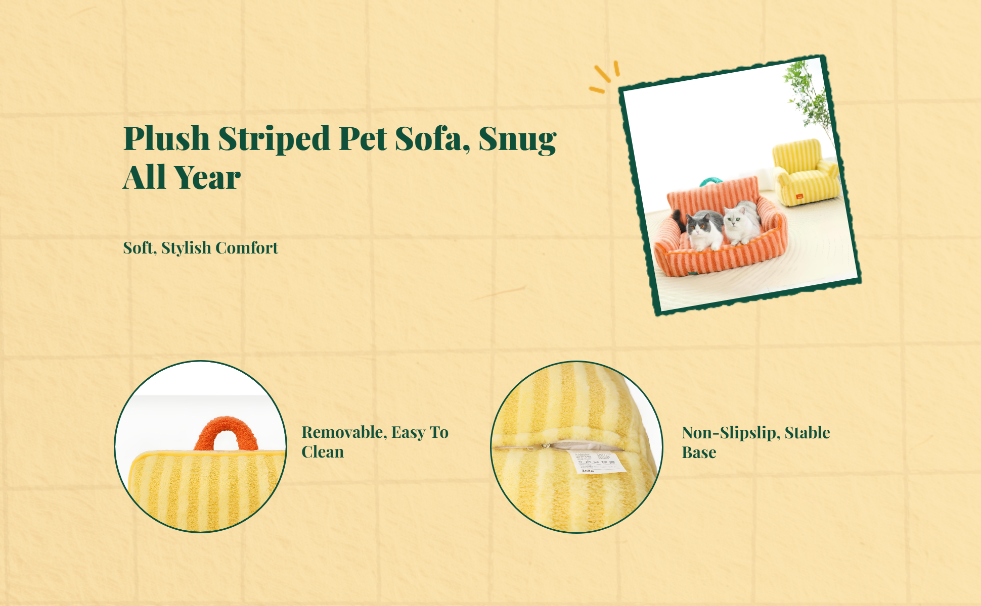 Pet Sofa Bed for Cats, Small Dogs