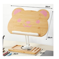 Bamboo Book Stand Multi-Function Adjustable Book Stand Stable Base for Children