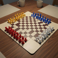 Four-Player Chess Set Multicolor Strategy Game Large
