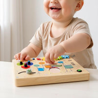 Drum Set Busy Board Interactive Wooden Busy Board Sensory Play for Children