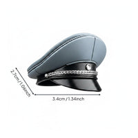 1/6 Scale Female Officer Hat 12 Inch Fit Gray Peaked Cap Material Officer Hat for Collectors, Display, Collection