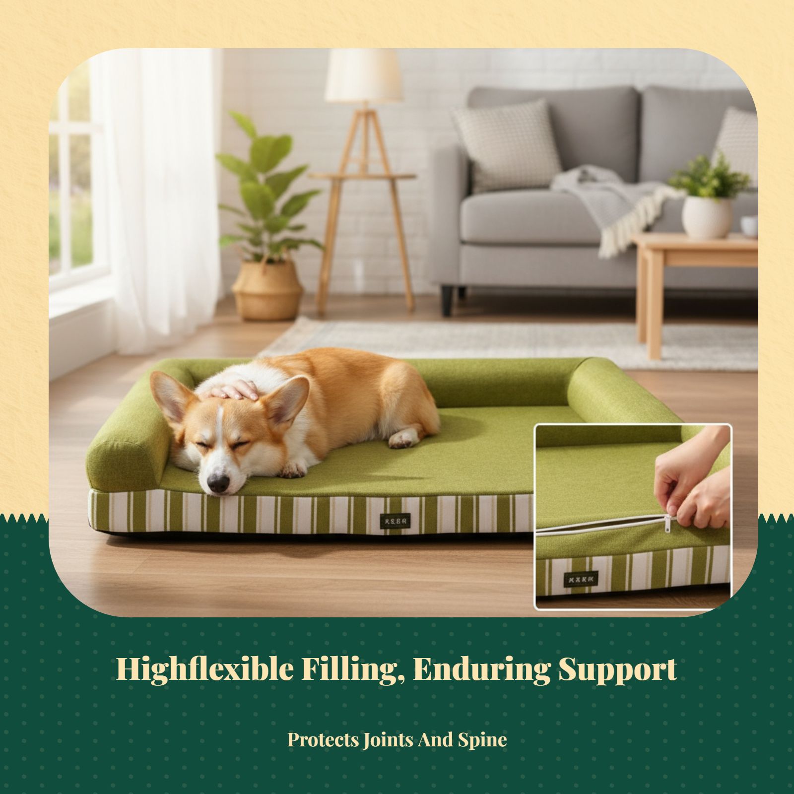 Dog Bed, Four Seasons Removable Sofa, Semi-Enclosed Pet Sleeping Mat for Large Dogs