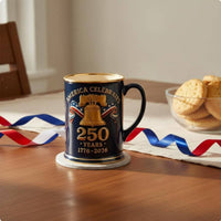American 250th Anniversary Mug Double Sided Print the Nation 250th Anniversary Mug Gold Accents Patriotic Coffee Cup for History