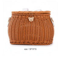 Rattan Basket Backpack Handwoven Woven Kids Backpack Sturdy for Baby Carriage